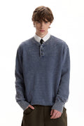 Waffle Knit Henley Sweater