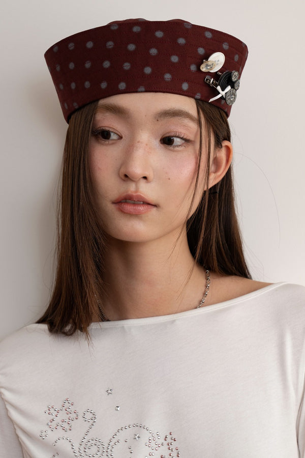 Vintage Sailor Polka Dot Hat