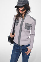 Silver Officer Knit Cardigan