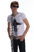 Cross Crystal V-Neck Shirt