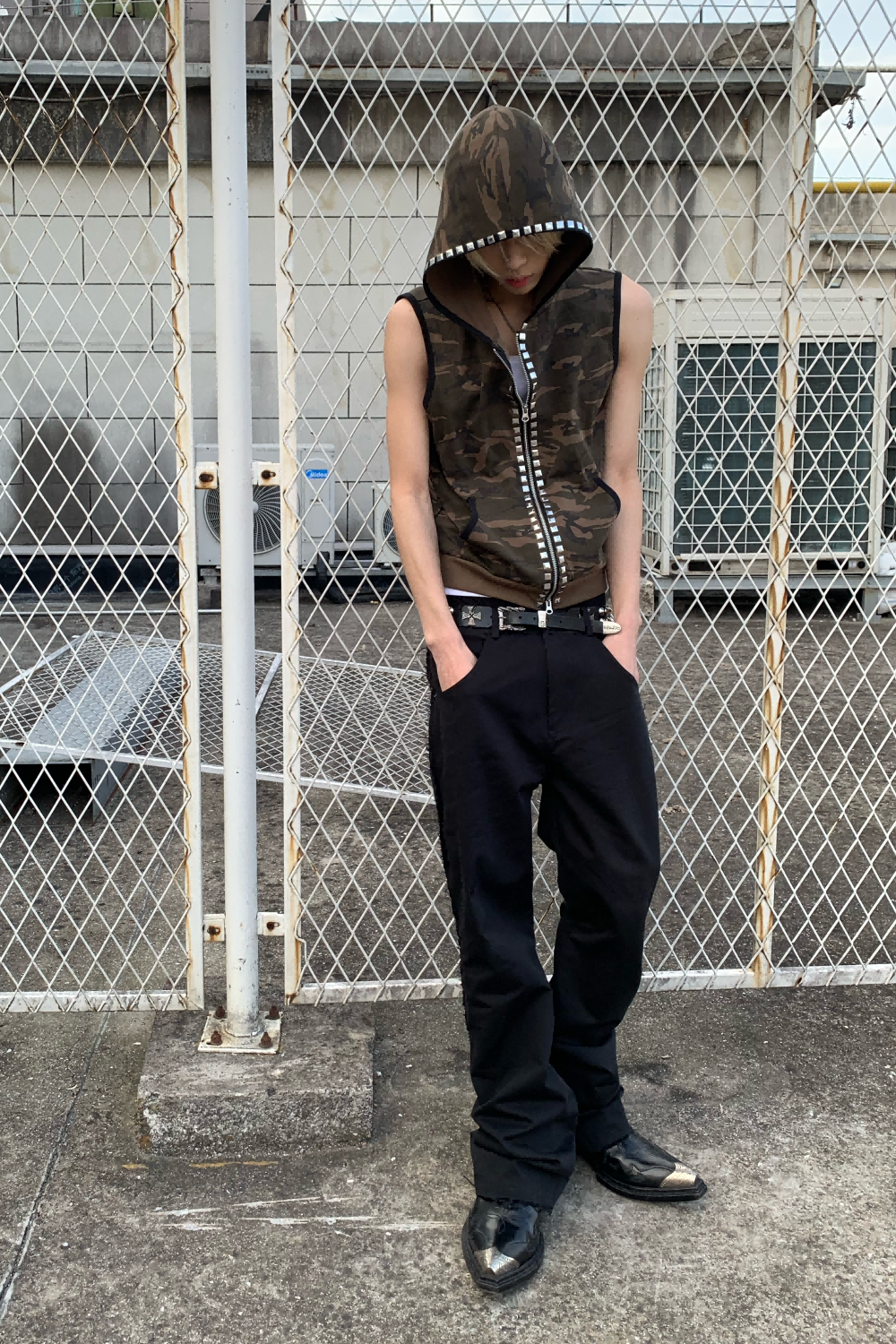 Camo Stud Hooded Vest