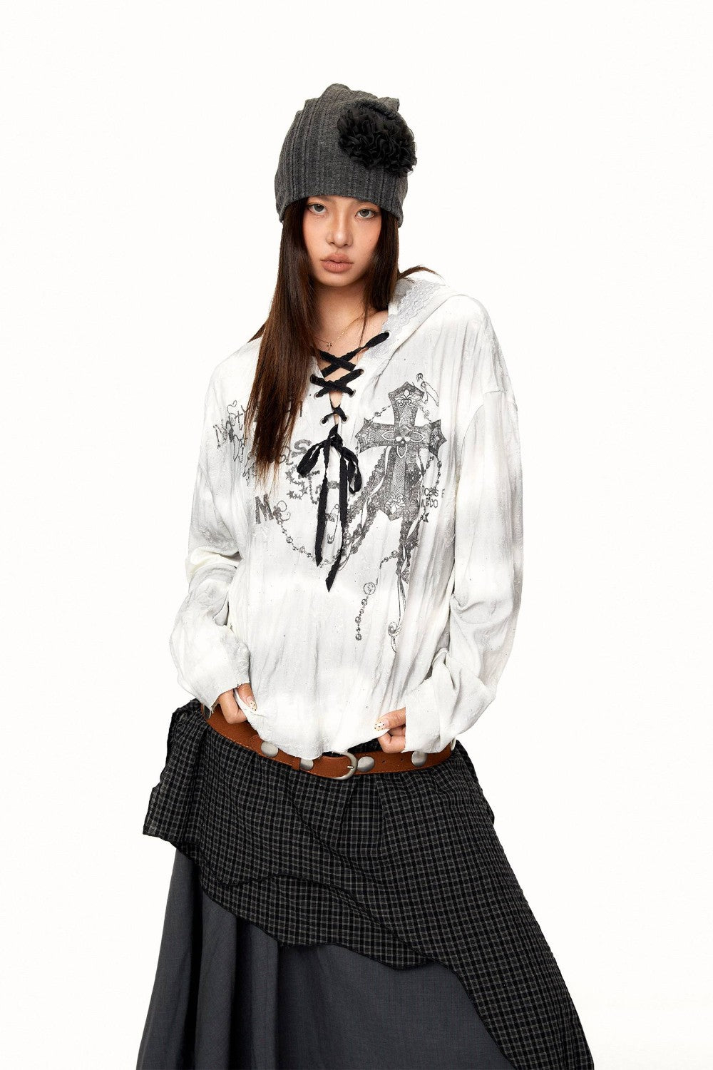 Calla Faded Cross Hoodie