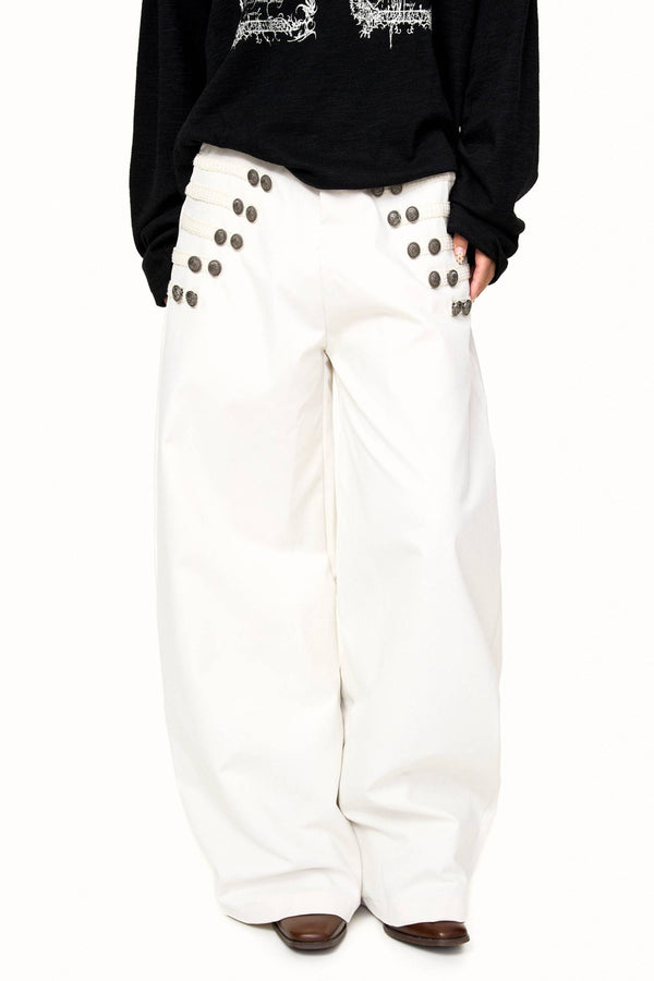 Siena Buttoned Wide-Leg Pants