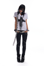 Cross Crystal V-Neck Shirt