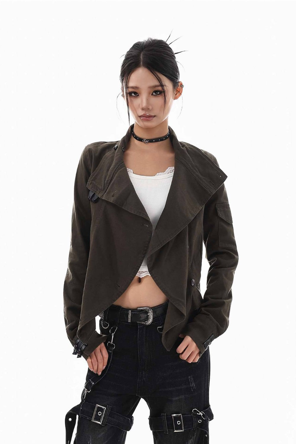 Vintage Brown Cinched Jacket