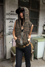 Camo Stud Hooded Vest