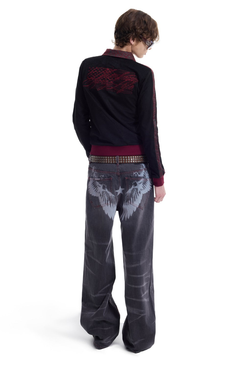 Embroidered Panther Suede Jacket