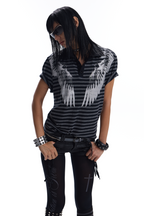 Angel Wings Striped Polo