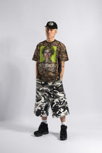 Monochrome Camo Jorts
