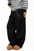 Siena Buttoned Wide-Leg Pants