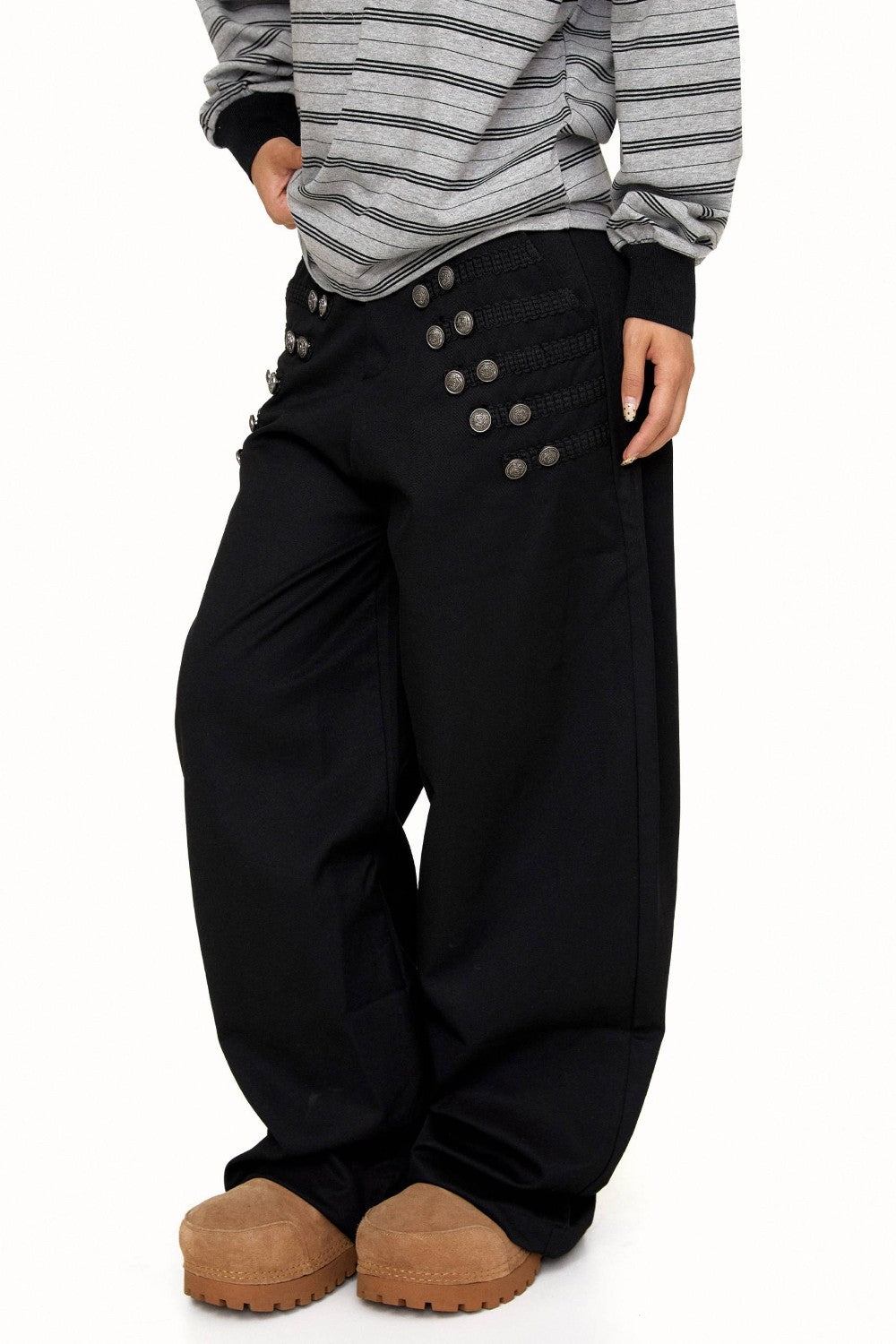 Siena Buttoned Wide-Leg Pants