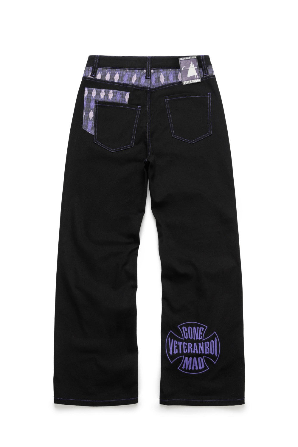 Purple Diamond Grid Jeans