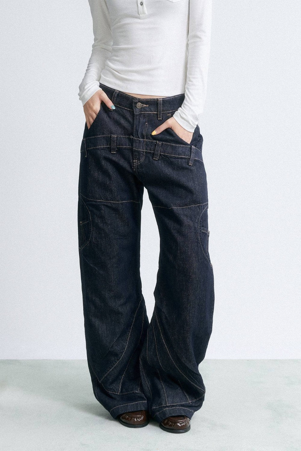 Fractured Line Straight Jeans