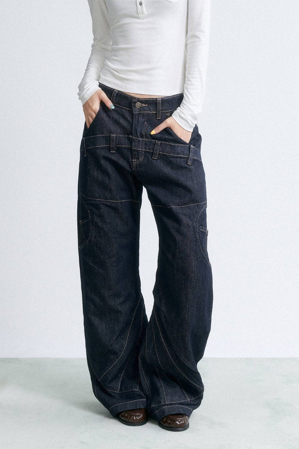 Fractured Line Straight Jeans
