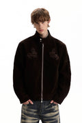 Dragon Embroidered Suede Jacket