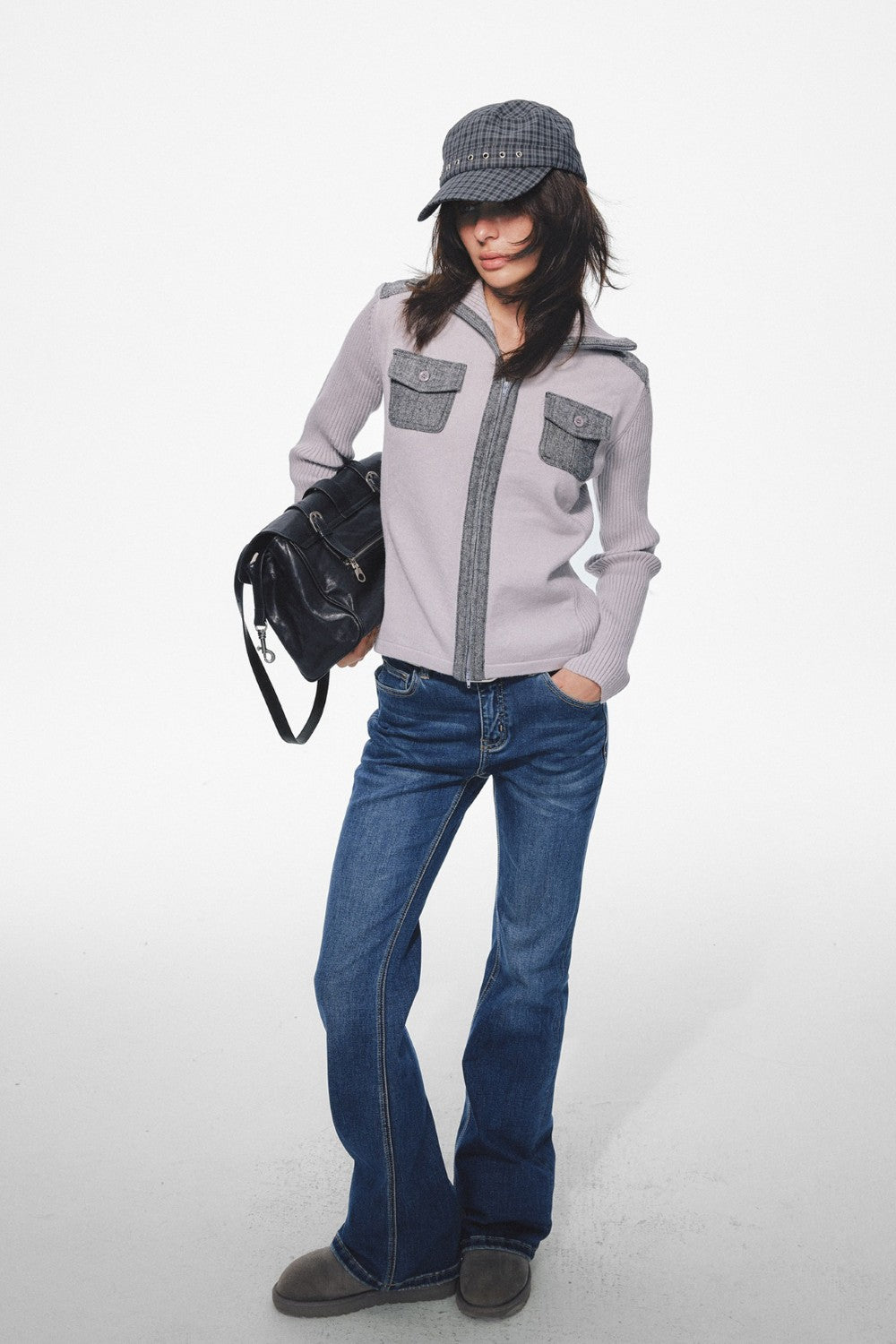 Silver Officer Knit Cardigan