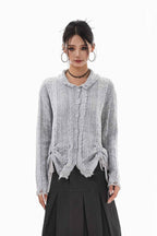 Silver Ruche Knit Cardigan