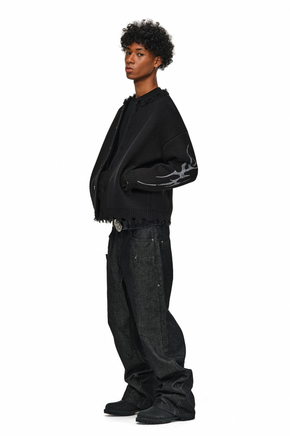 Frayed Drift Knit Cardigan
