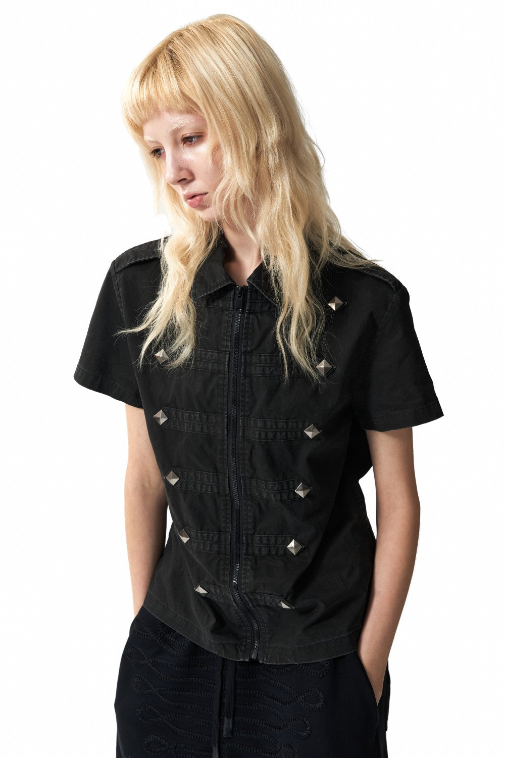 Haven Studded Zip-Up Shirt
