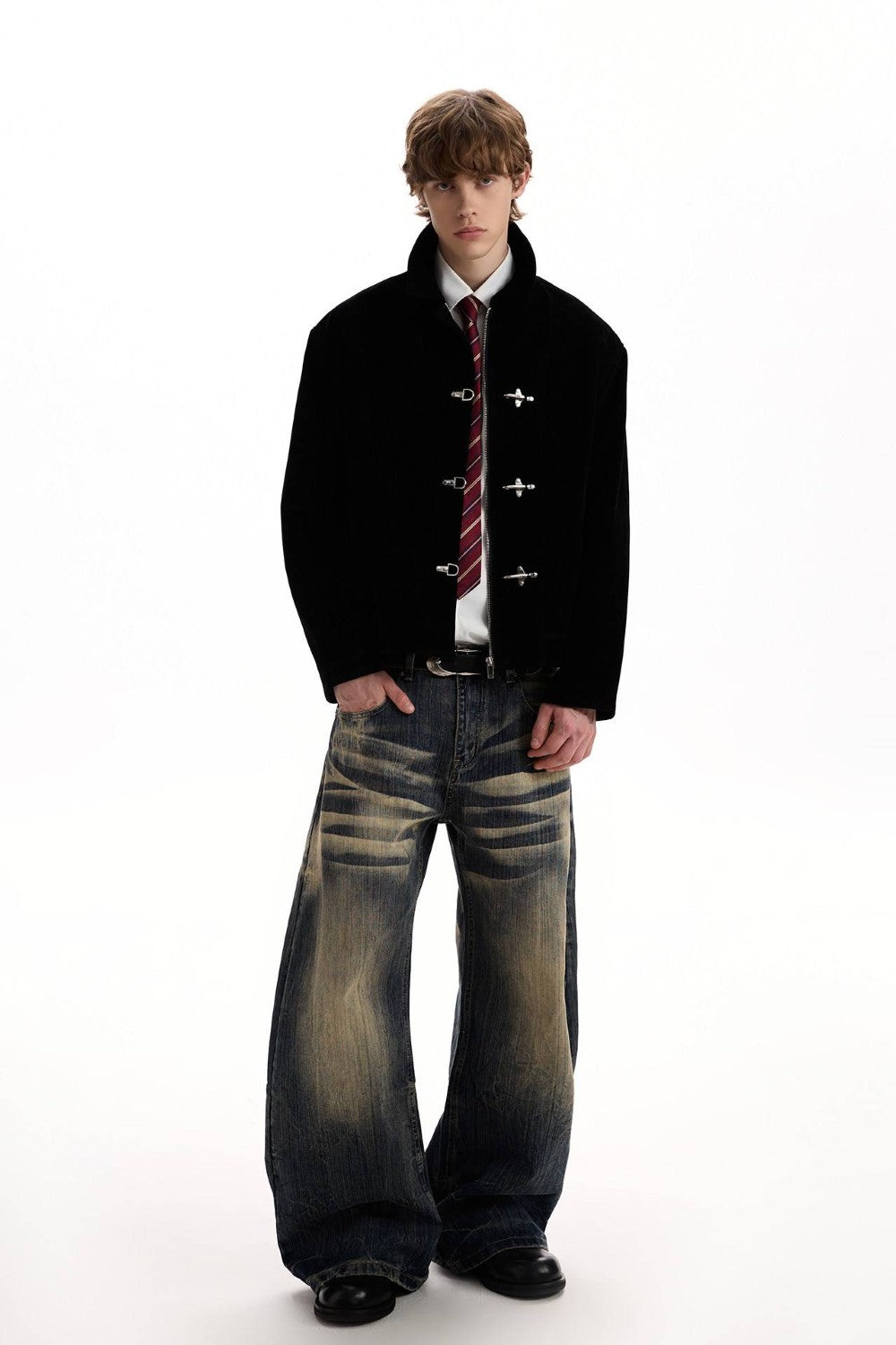 Blade Washed Curved Jeans