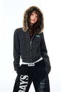 Midnight Leopard Fur Jacket