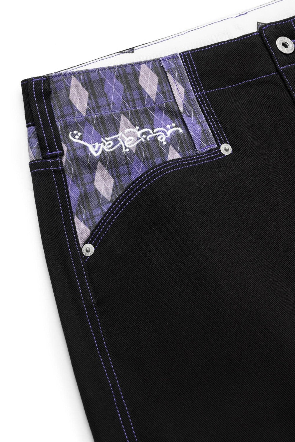 Purple Diamond Grid Jeans
