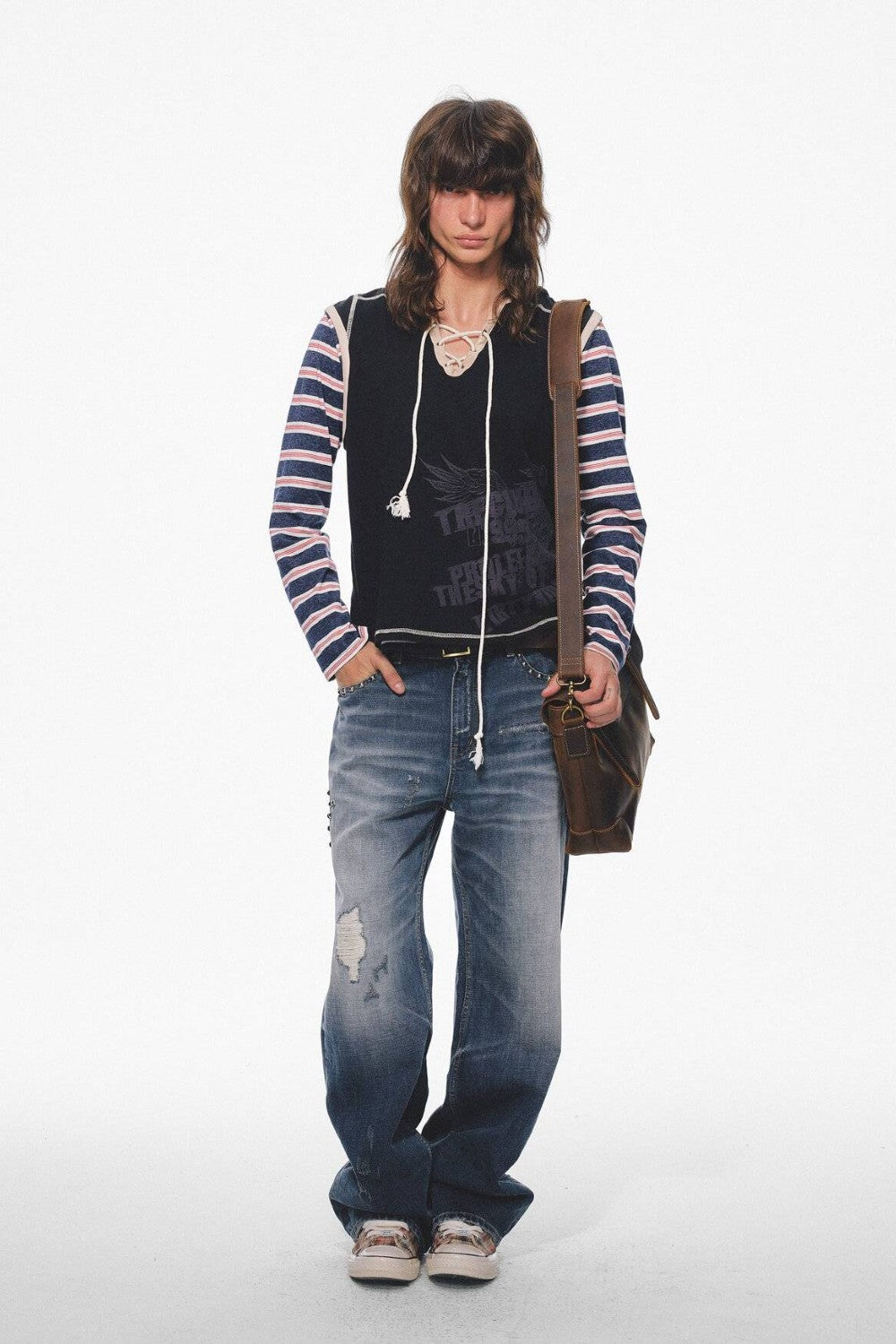 Nightfall Layered Lace-Up Hoodie