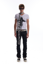 Cross Crystal V-Neck Shirt