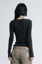 Washed Midnight Henley Top