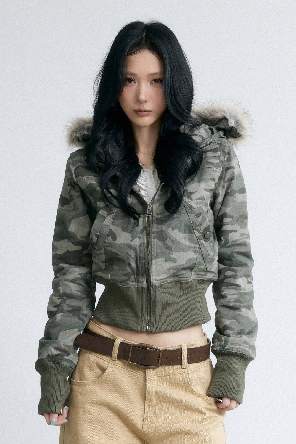 Camo Fur Flight Jacket
