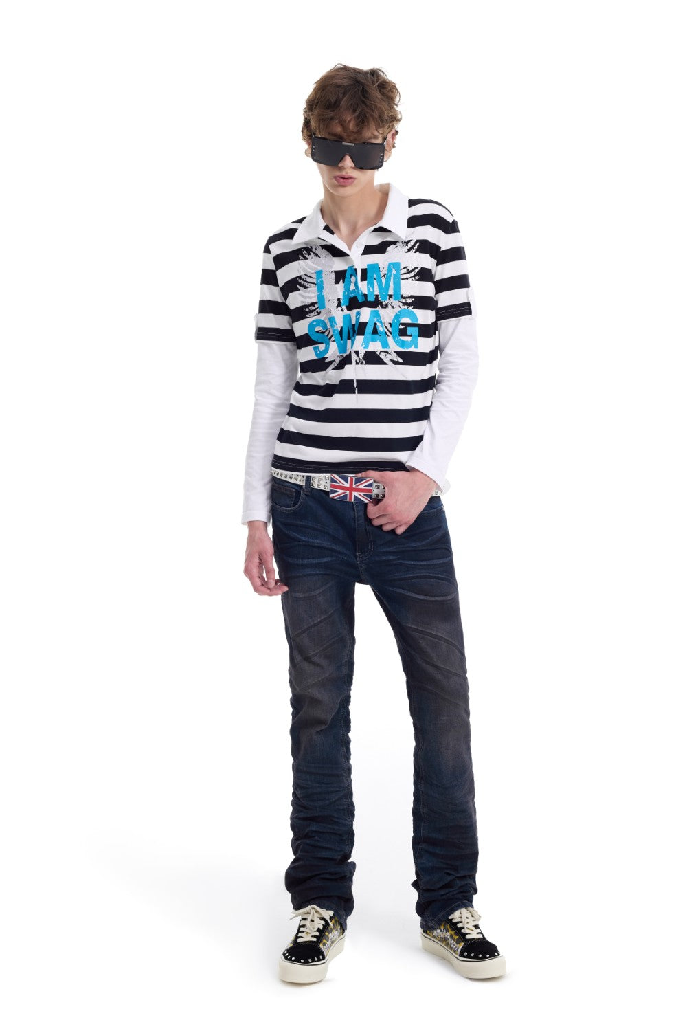 Layered Stripe Polo Tee