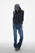 Shadow Crest Button Sweatshirt