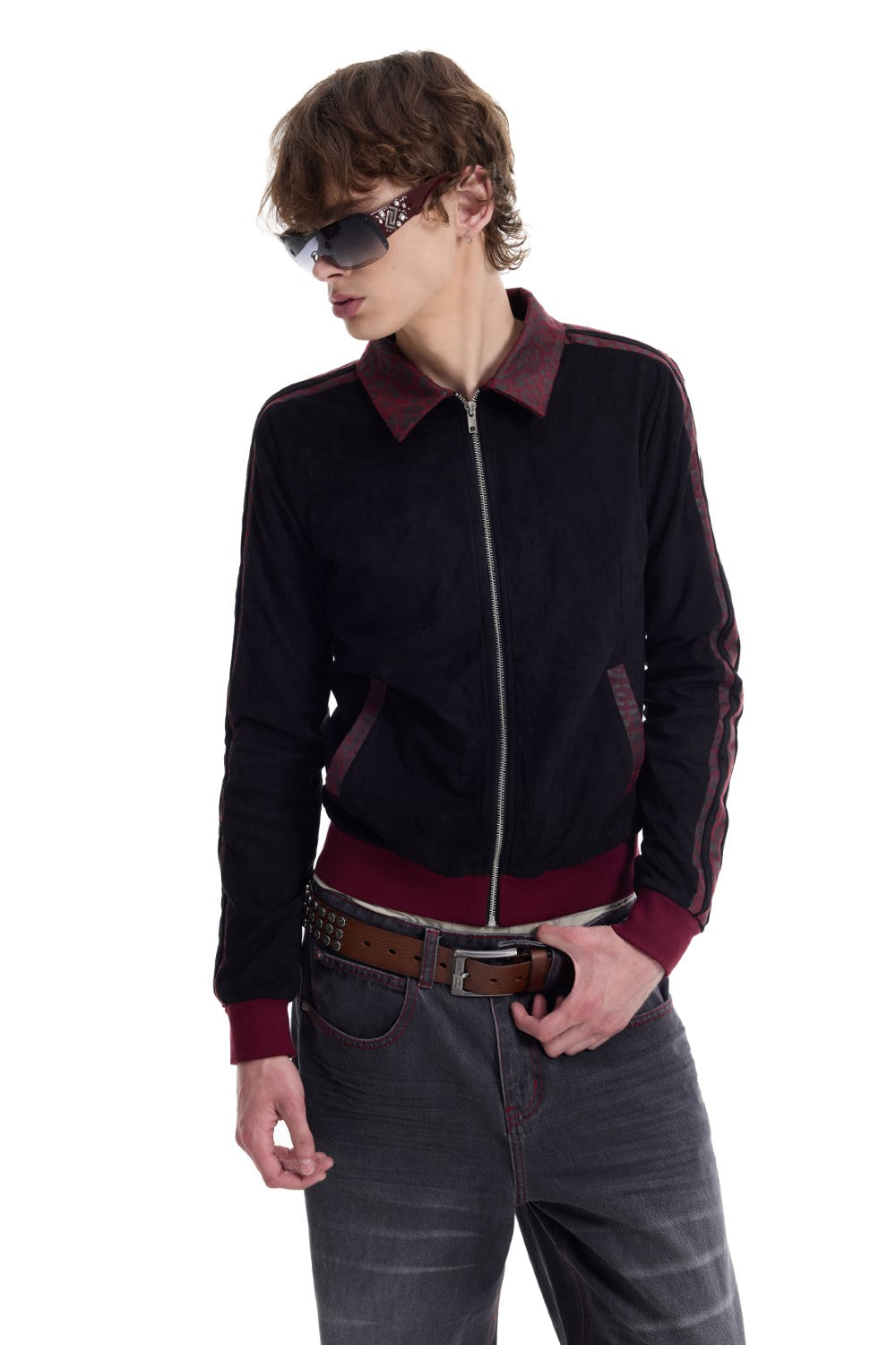 Embroidered Panther Suede Jacket