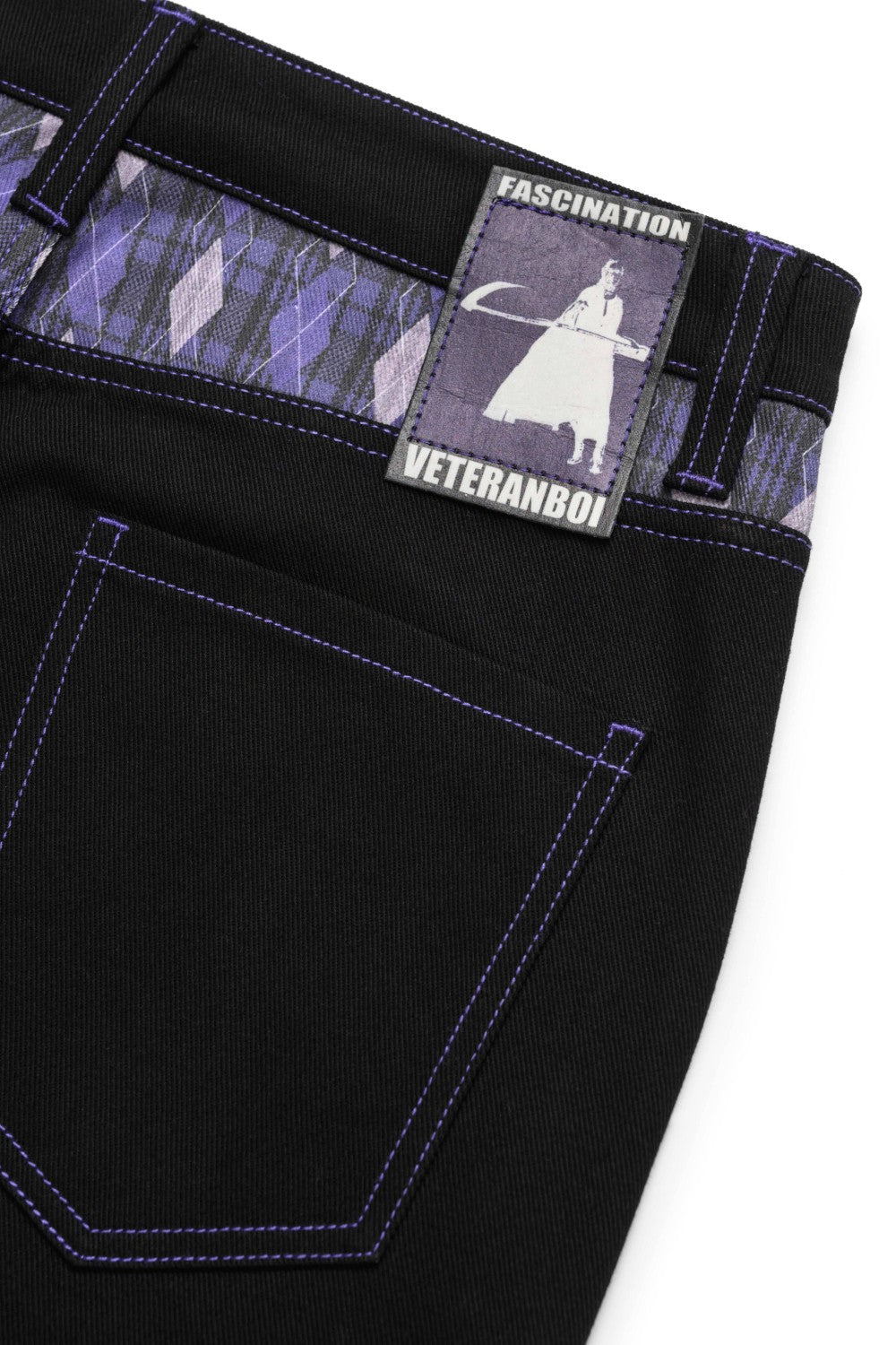 Purple Diamond Grid Jeans