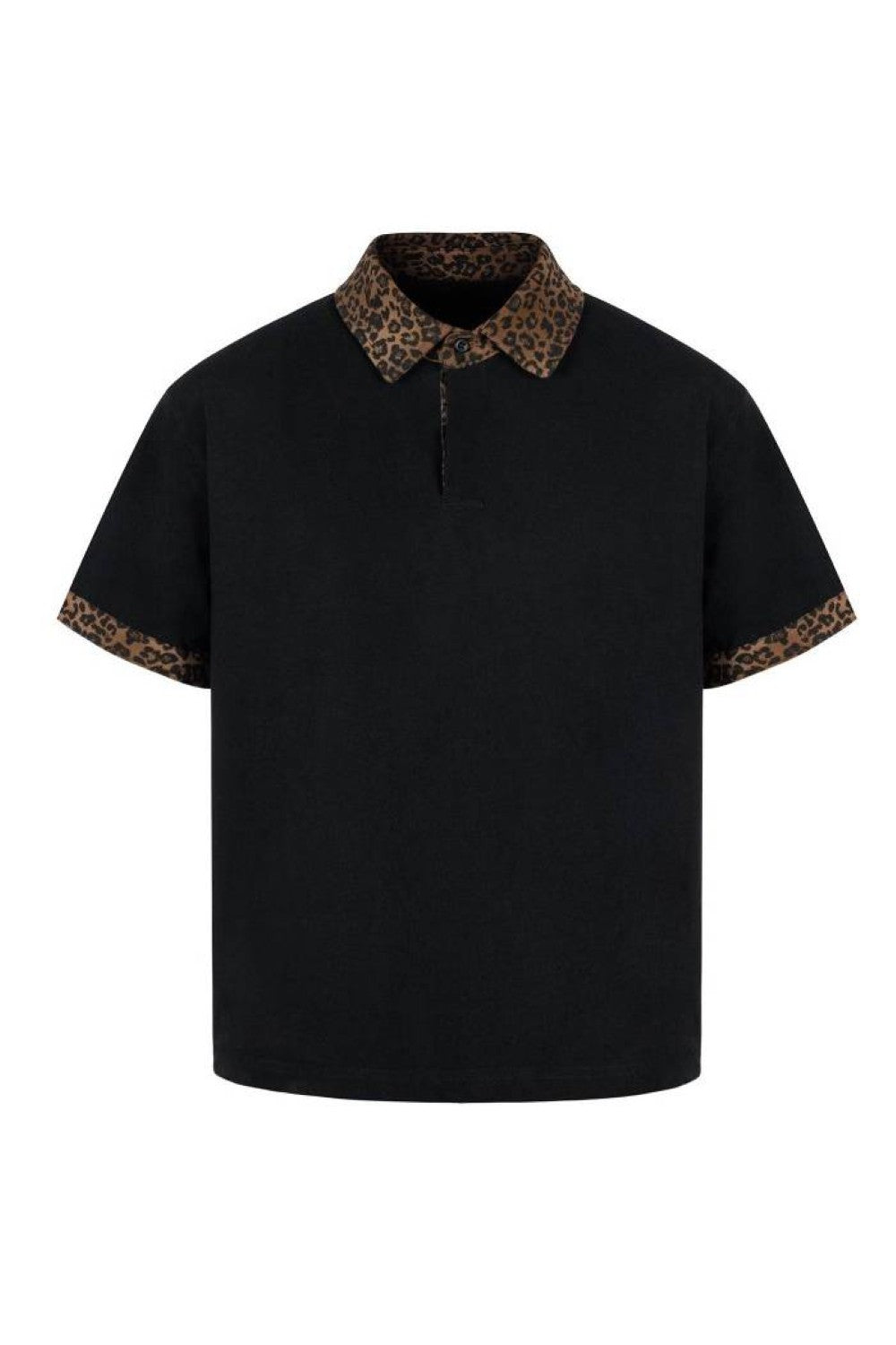 Leopard Trim Polo Tee