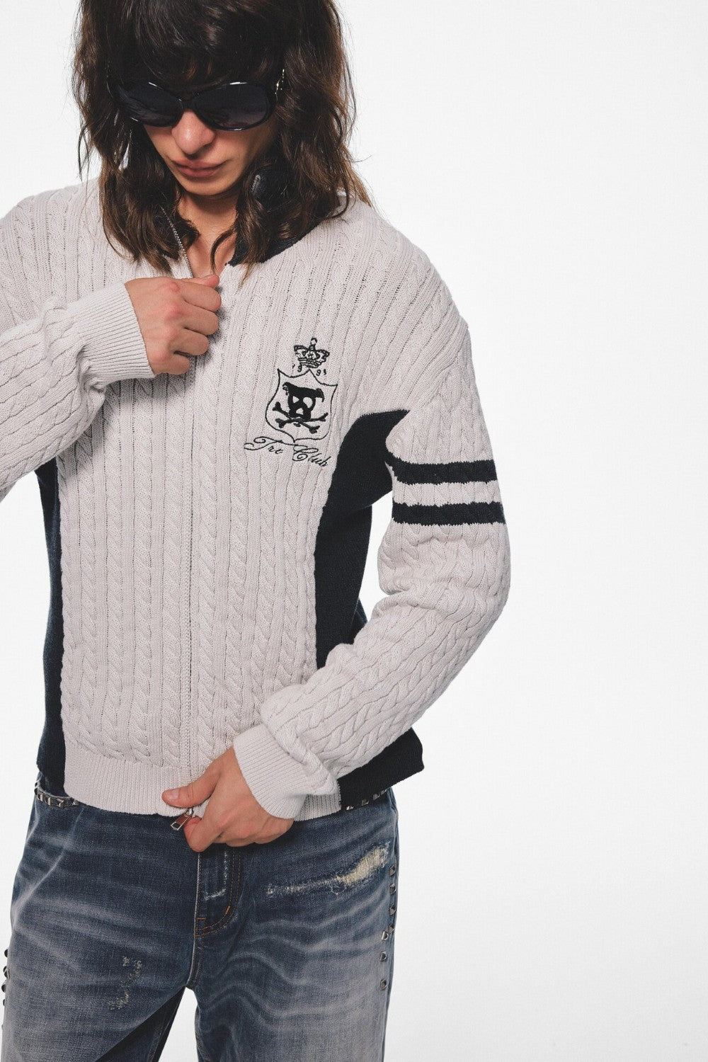 Ivory Crest Cable Cardigan