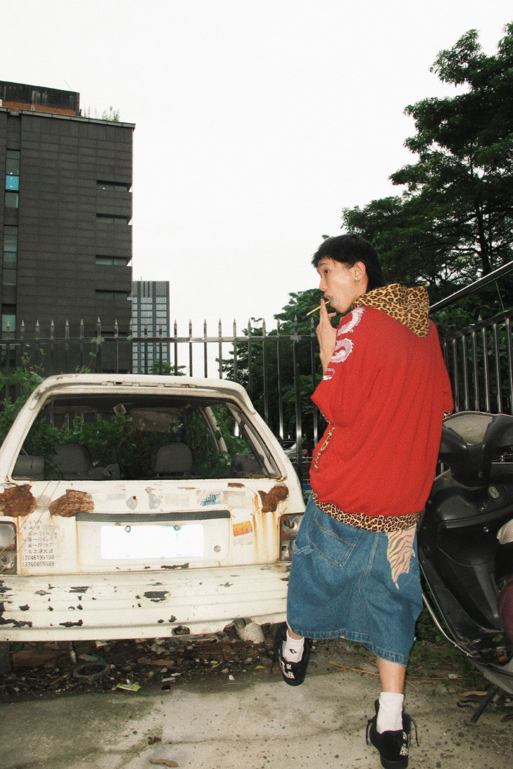 Raiju Leopard Short-Sleeve Jacket