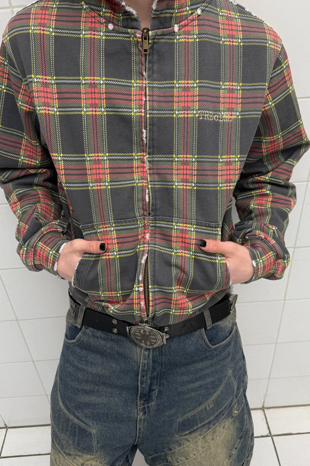 Vintage Plaid Hooded Jacket