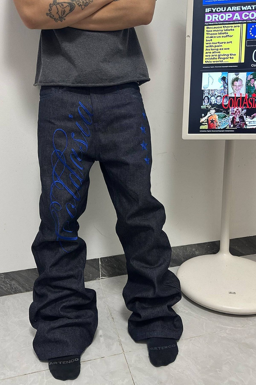 Embroidered Cold Star Jeans
