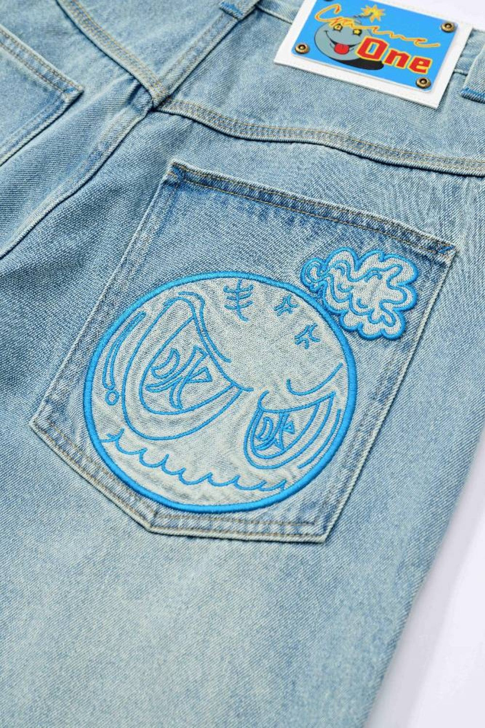 Skywash Patch Baggy Jeans