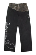 Double Waist Leopard Jeans