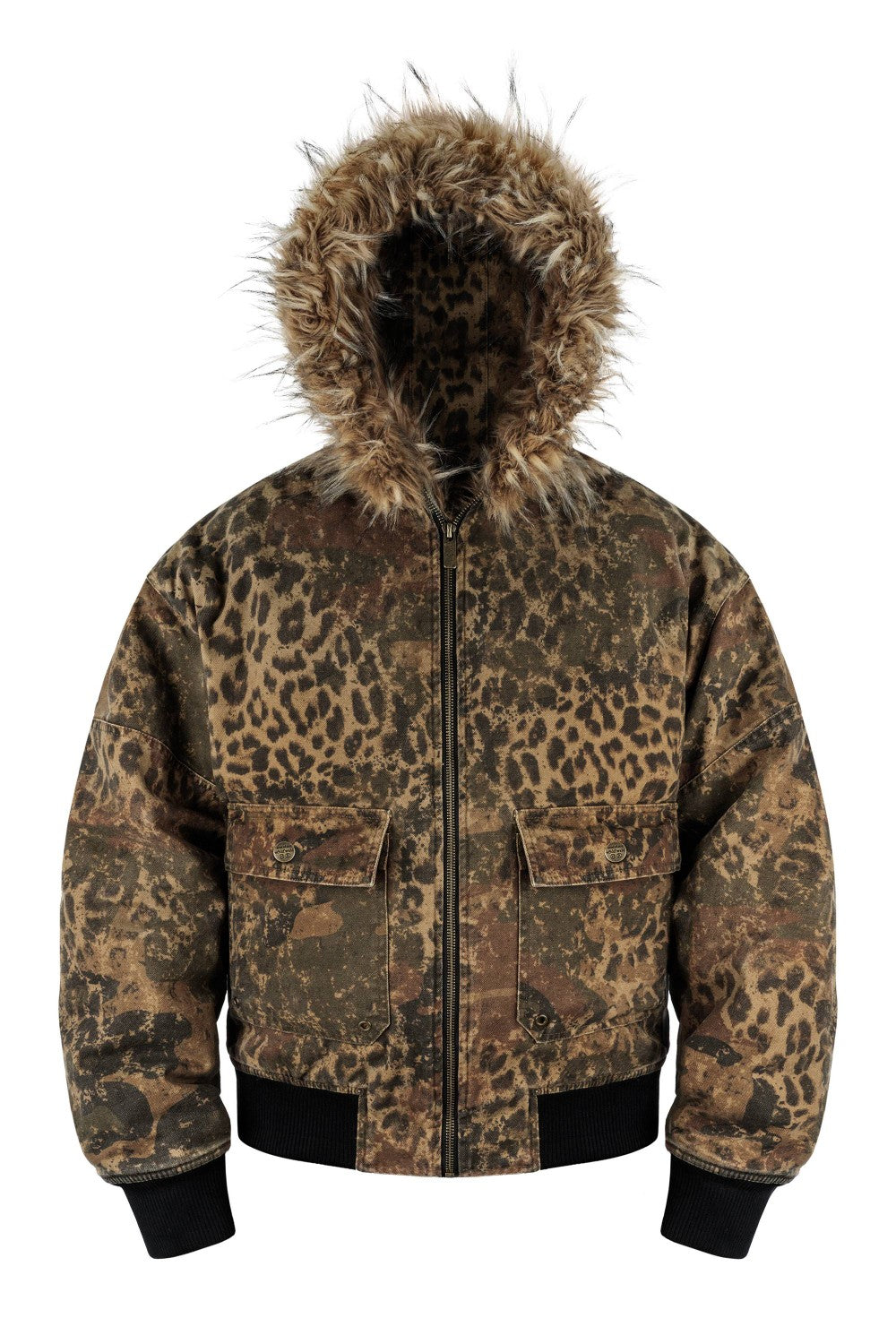 Leopard Camo Puffer Jacket