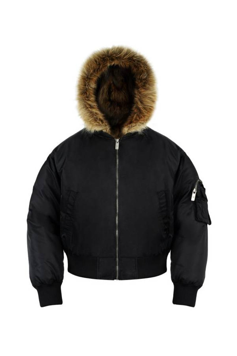 Fur Hooded Bomber Jacket