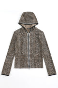 Rhinestone Hooded Leopard Jacket