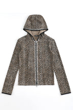 Rhinestone Hooded Leopard Jacket