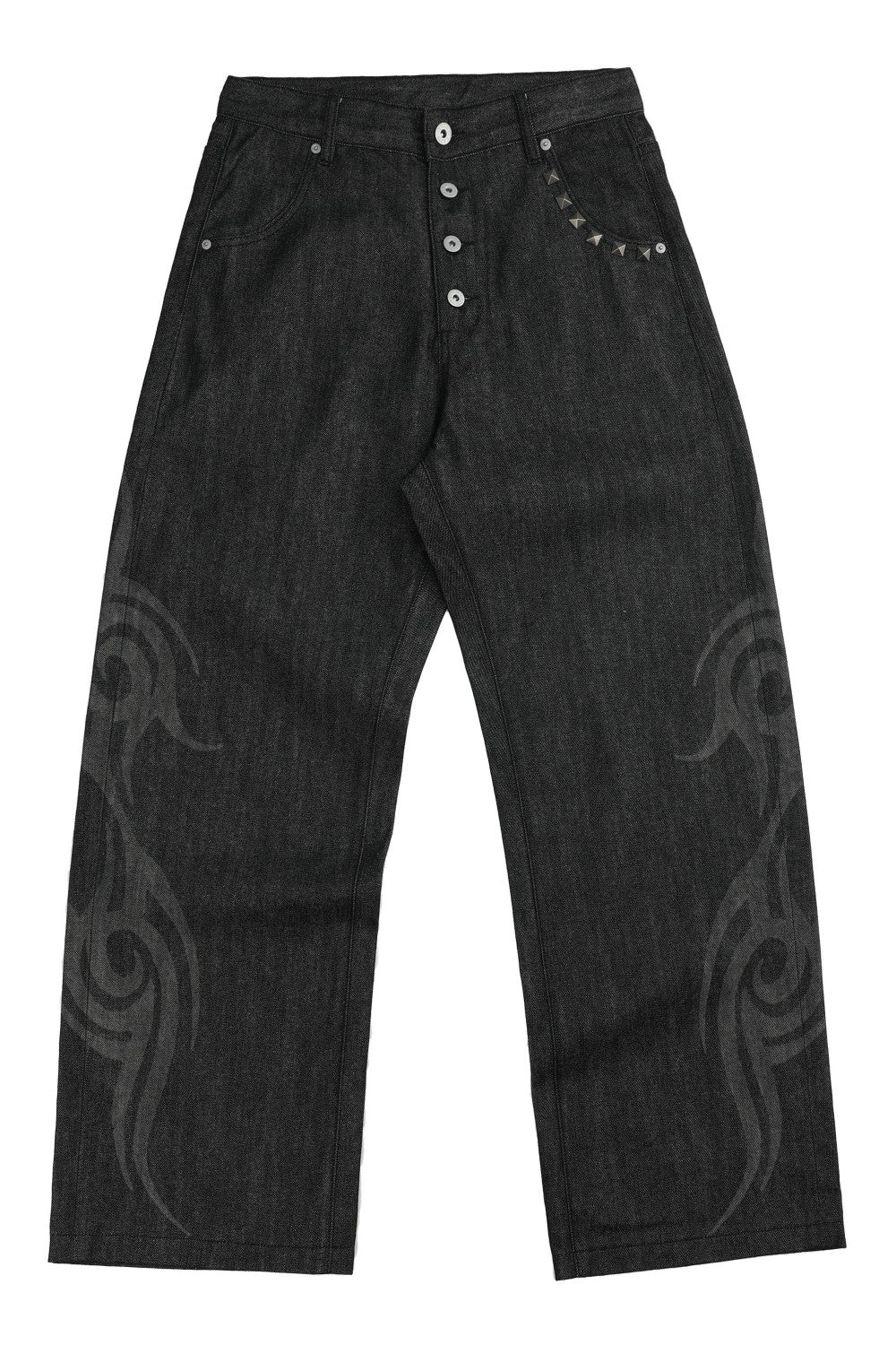 Tribal Studded Baggy Jeans