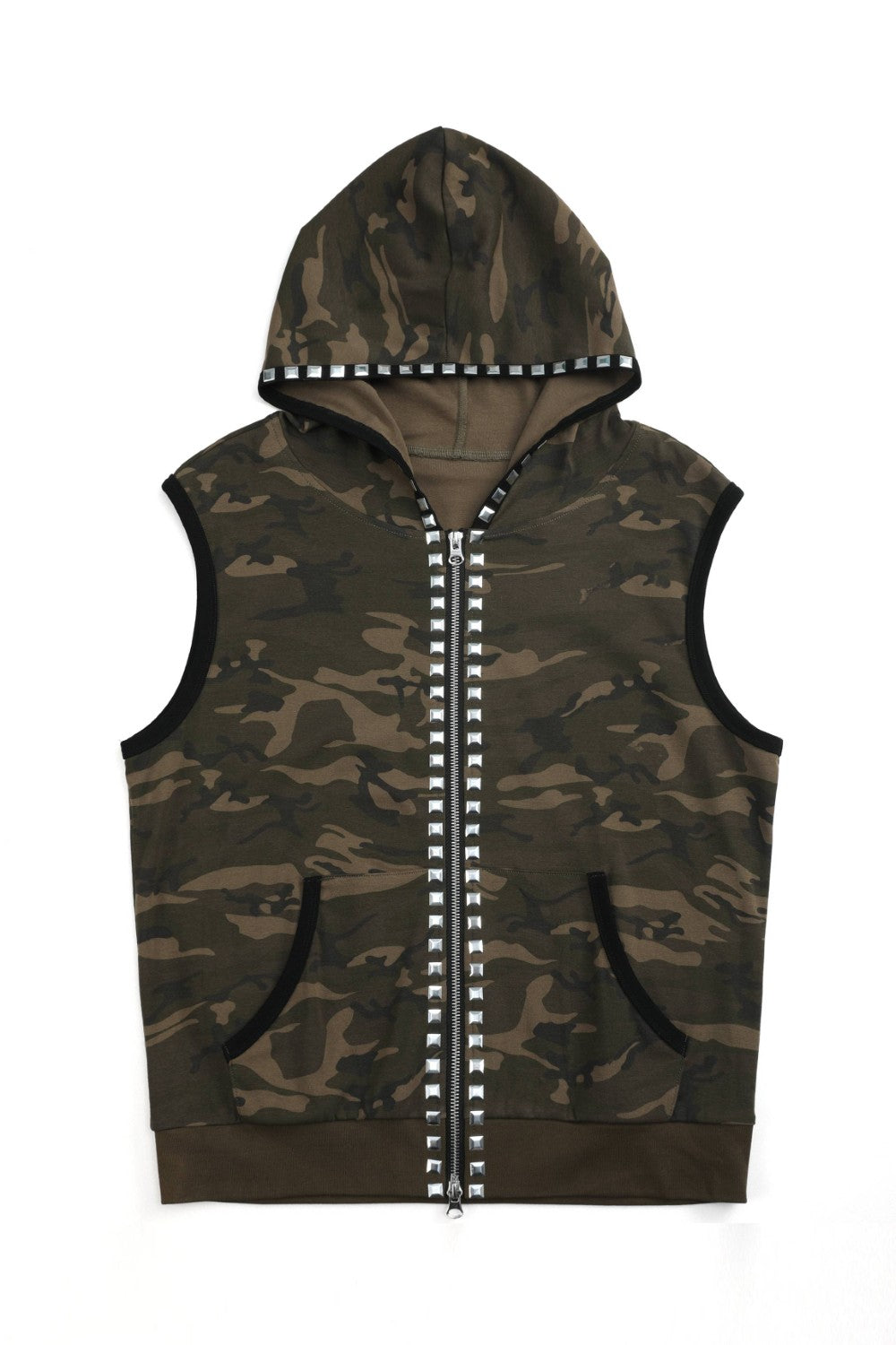 Camo Stud Hooded Vest