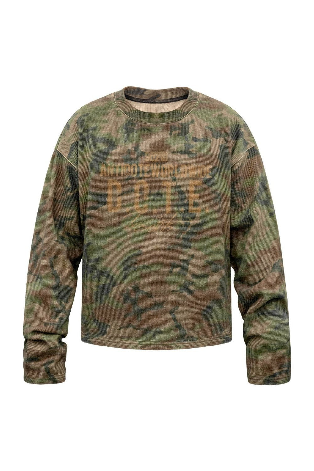 Camo Waffle Knit Long Sleeve