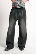 Faded Studded Baggy Sweatpants