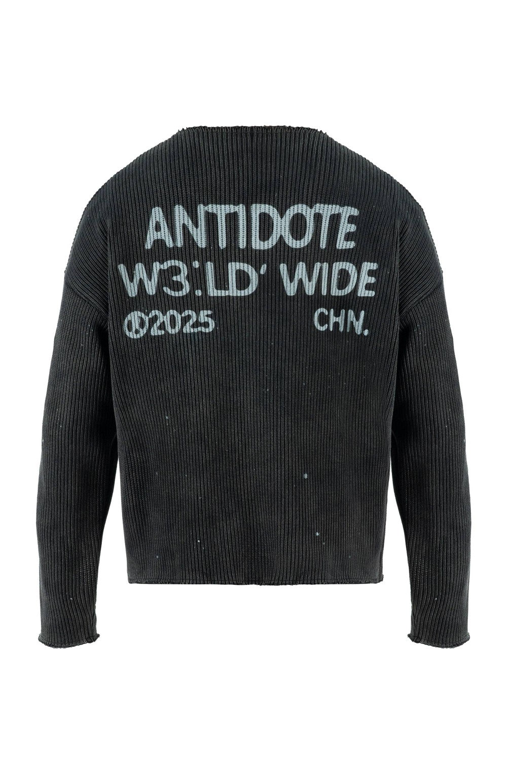 Ink-Splatter Ribbed Knit Sweater